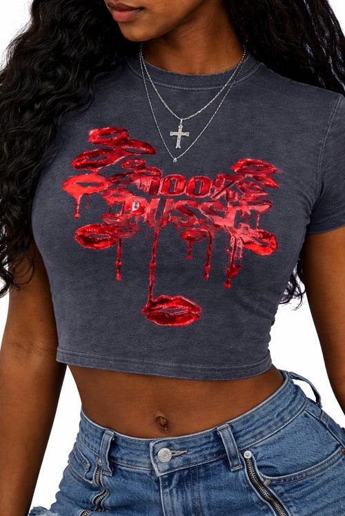100% PUSSC Fitted Crop Top